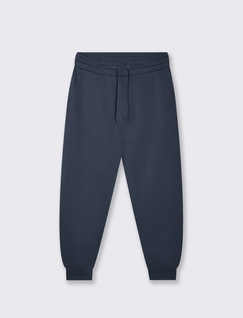 Pantaloni Jogger Basic in Felpa Garzata - Blu