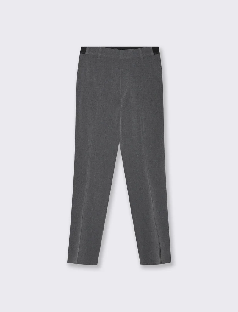 Pantalone elastico in vita retro - Grigio mel.
