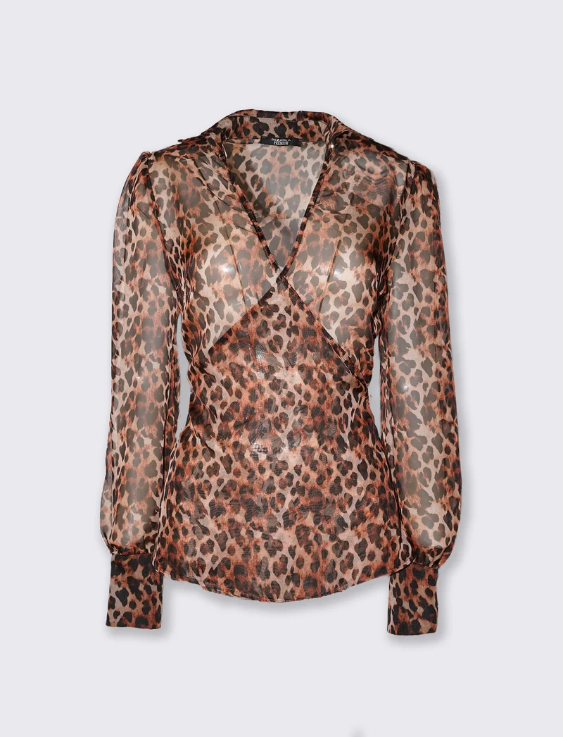 Casacca animalier con scollo a v donna - Maculato