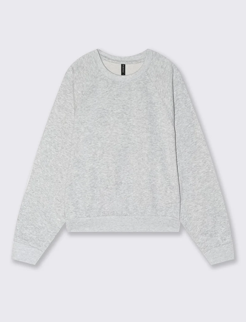 Felpa girocollo manica raglan basica - Grigio mel.