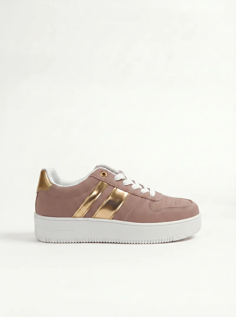 Sneakers rosa monoclore in poliuretano - Rosa