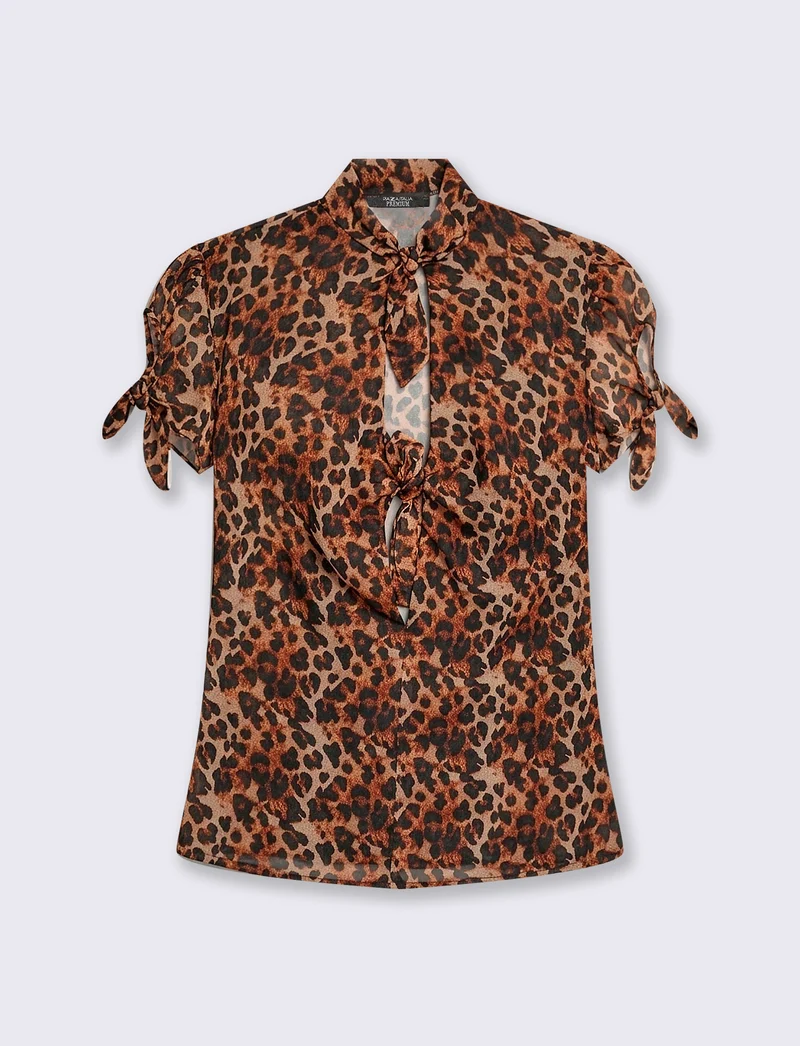 Casacca mezza manica animalier per donna - Maculato