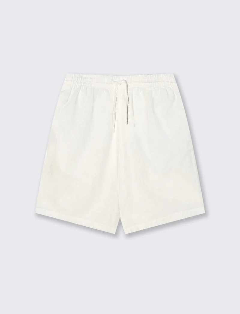 Bermuda Jogger Misto Cotone Jacquard - Bianco