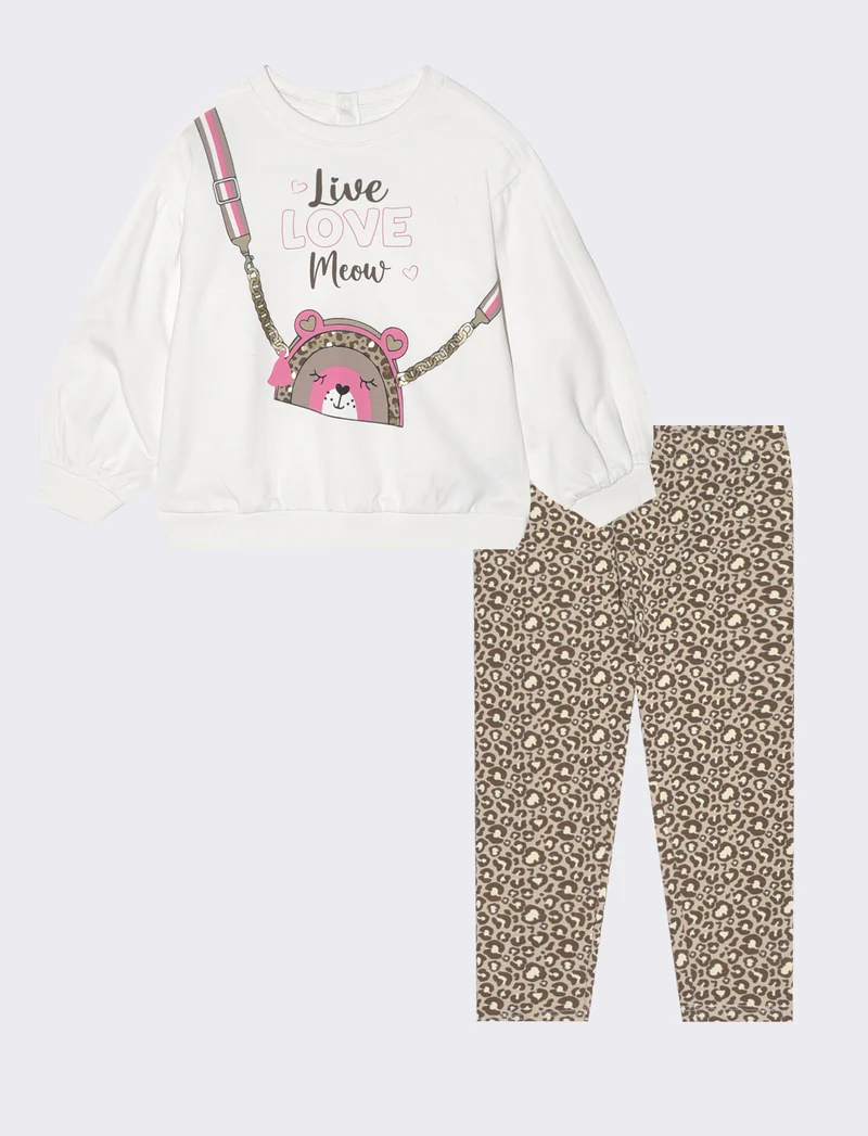 Set Felpa e Leggings Comfort Cool - Bianco latte