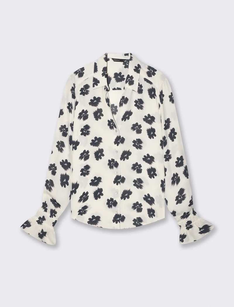 Camicia stampata manica lunga con colletto - var 2