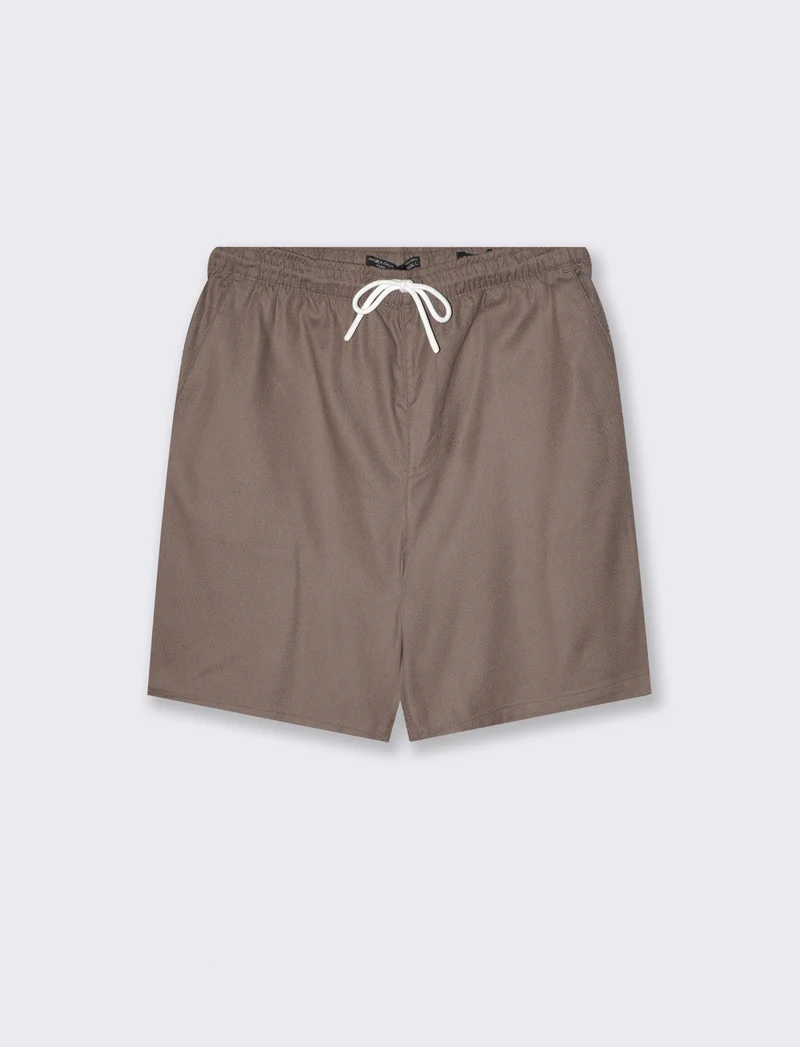 Bermuda Jogger Jacquard Relaxed Fit - Grigio fango
