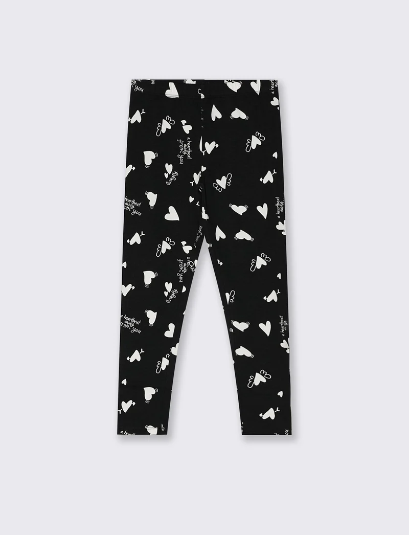 Leggings da bambina con fantasia estrosa - Nero