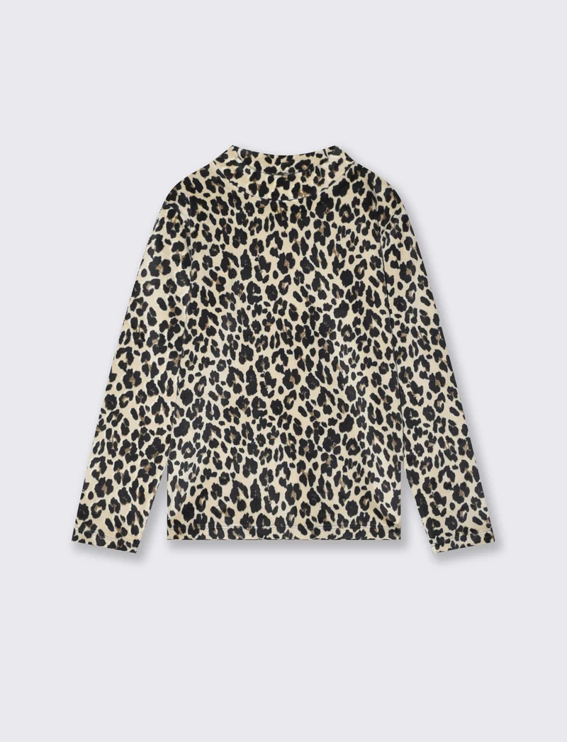 T-shirt Lupetto in ciniglia maculata e tigrata - Maculato