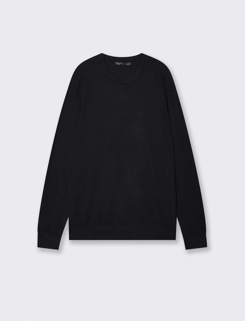 Maglia Basic Soft Touch Girocollo Regular Fit - Nero