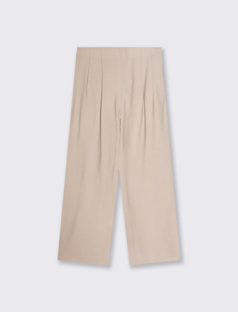 Pantalone Dritto con Pinces - Grigio fango