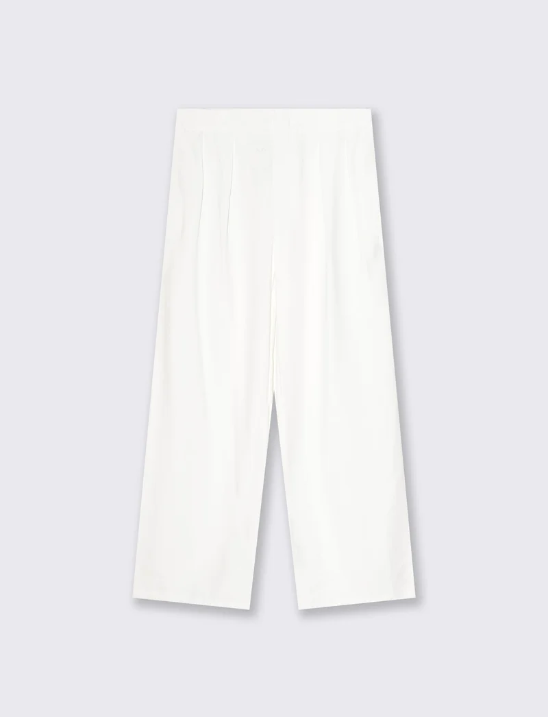 Pantalone Dritto con Pinces - Bianco