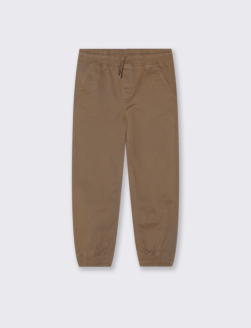 Pantaloni jogger in twill di cotone - Marrone chiaro