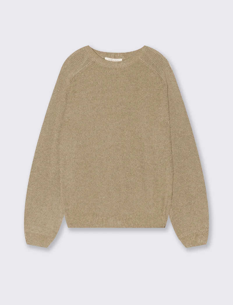 Maglia raglan comoda in due colori - Beige scuro
