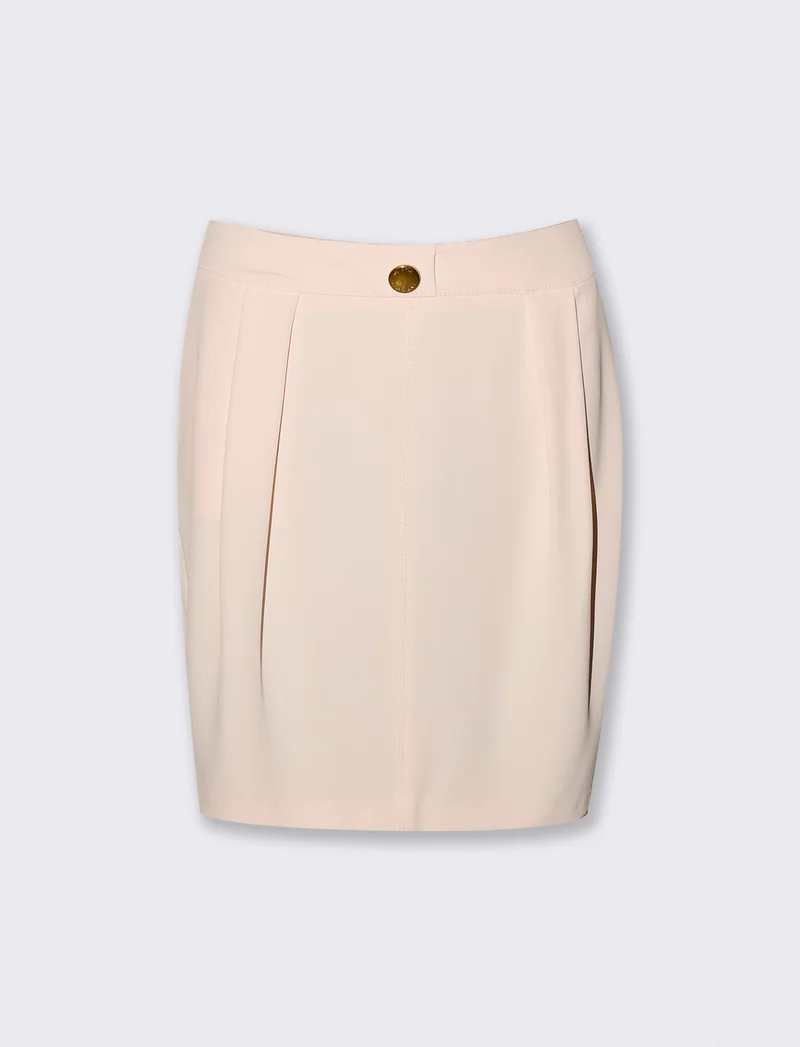 Gonna mini con bottone frontale per donna - Bianco