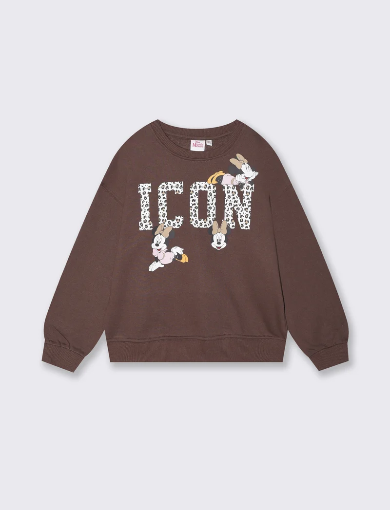 Felpa girocollo Disney con Minnie - Marrone cioccolato