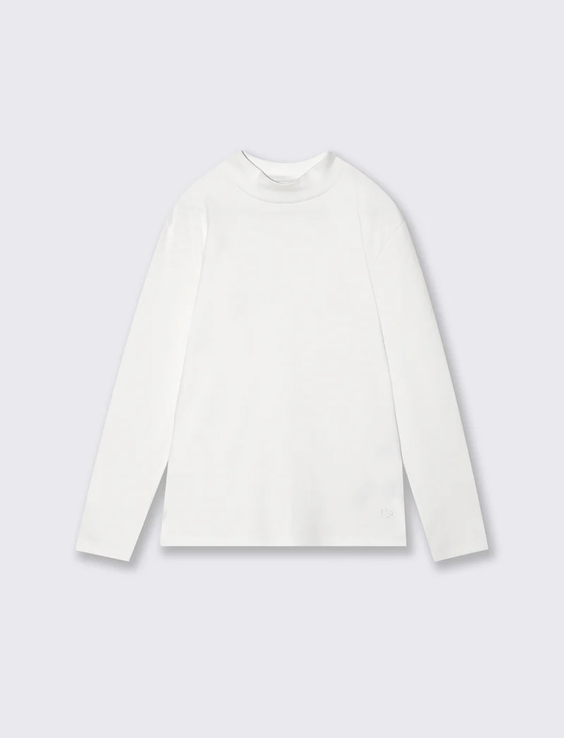 T-shirt caldo cotone maniche lunghe - Bianco latte