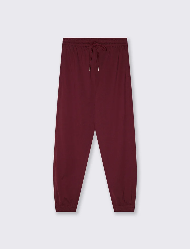 Pantaloni tuta con coulisse in vita - Viola prugna