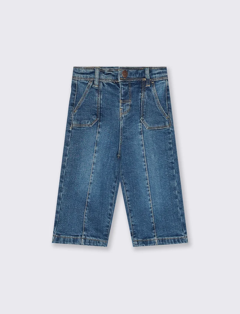 Jeans culotte elastici a gamba larga - Denim