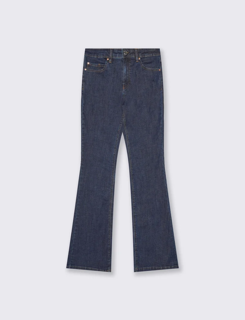 Jeans bootcut 5 tasche regular waist - DENIM SCURO