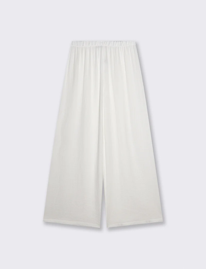 Pantalone Elasticizzato con Vestibilità Orbida - Bianco