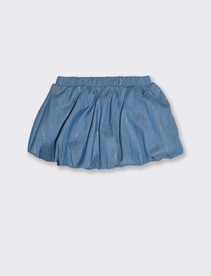 Gonna palloncino neonata leggera e fresca - Denim