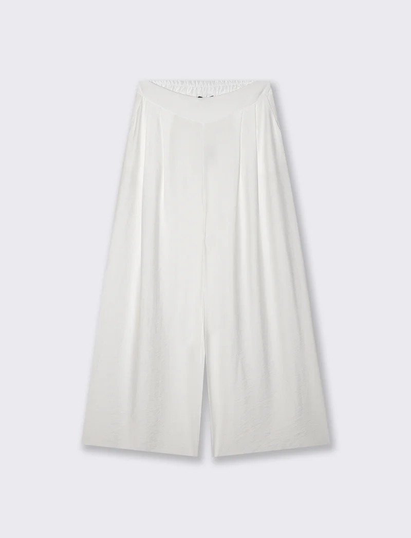 Pantaloni Morbidi con Vestibilità Ampia - Bianco latte