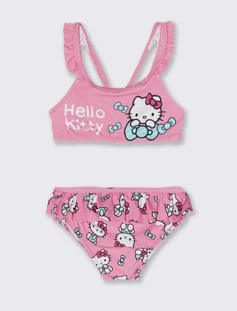 Costume Hello Kitty due pezzi a fantasia - Fuxia