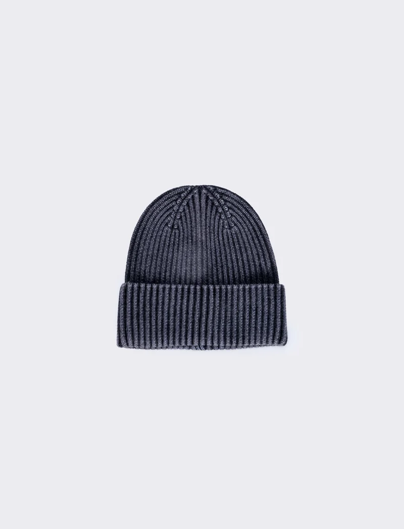Cappello a costine delavè - Nero