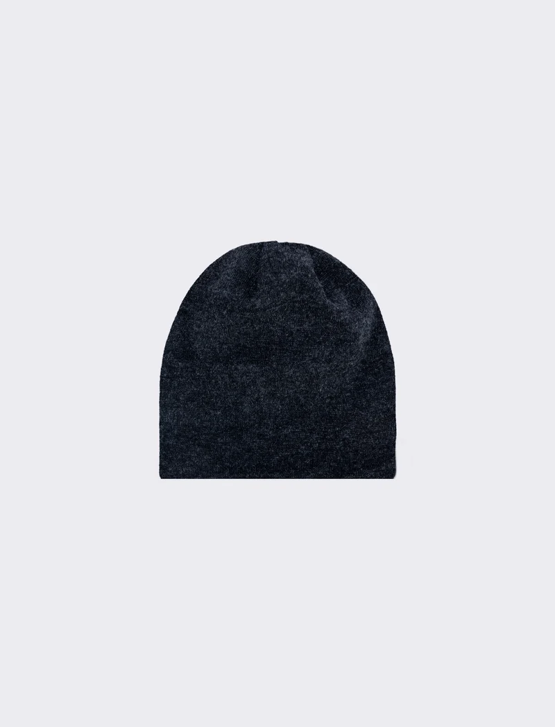 Cuffia melange con strappi trendy - Nero