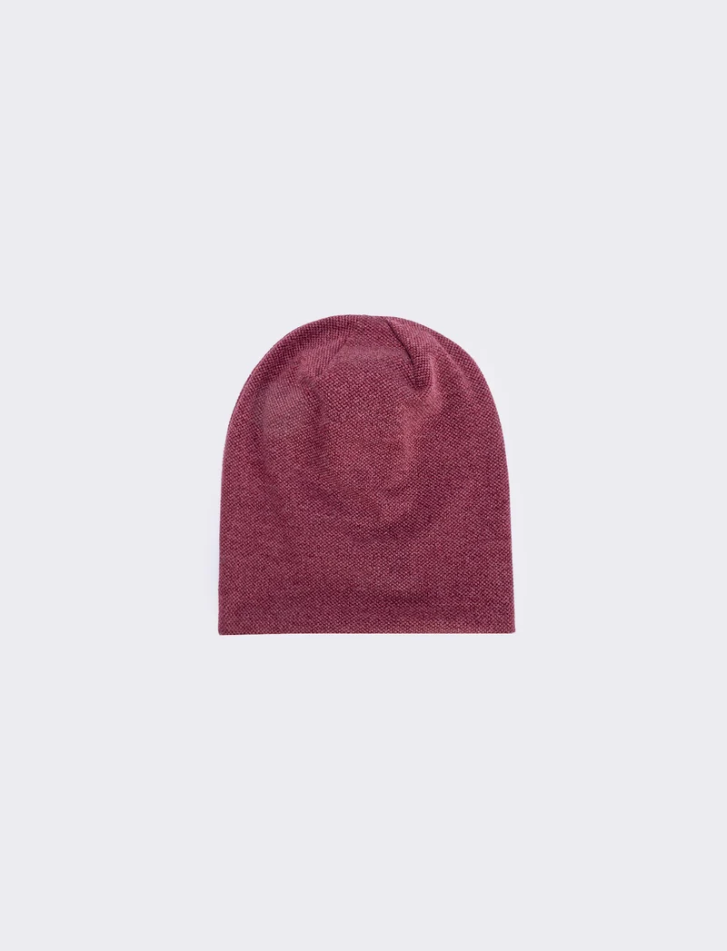 Cuffia melange in maglia larga elegante - Bordeaux