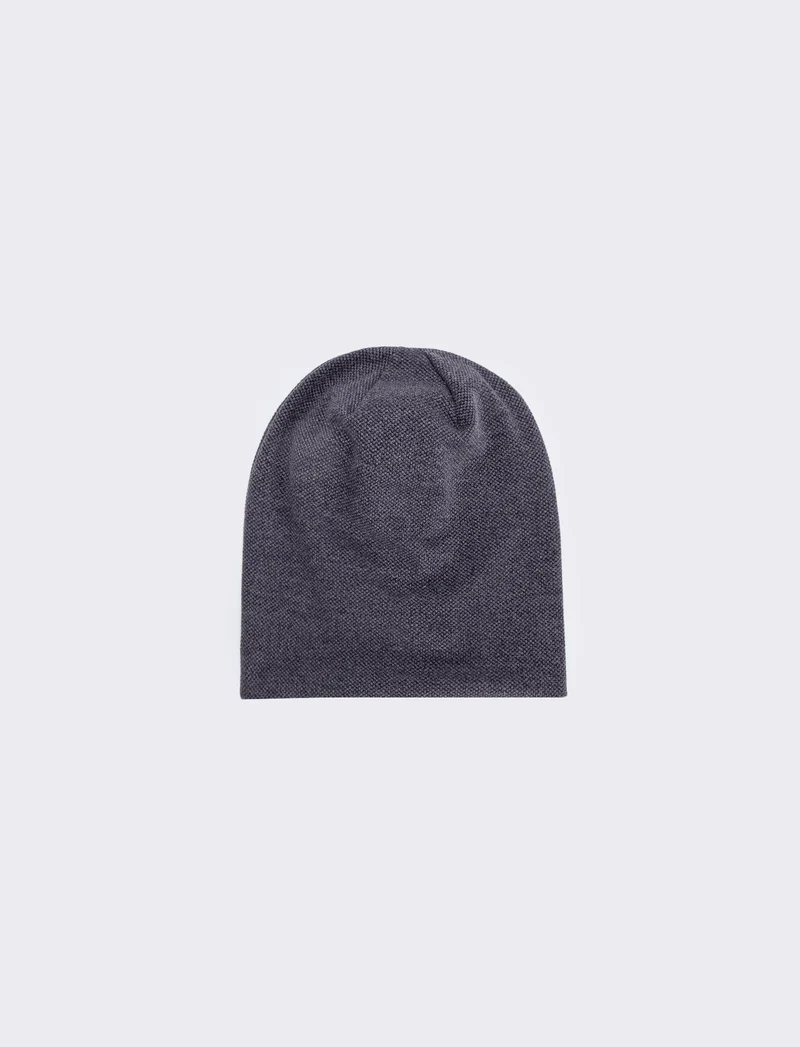 Cuffia melange in maglia larga elegante - Nero