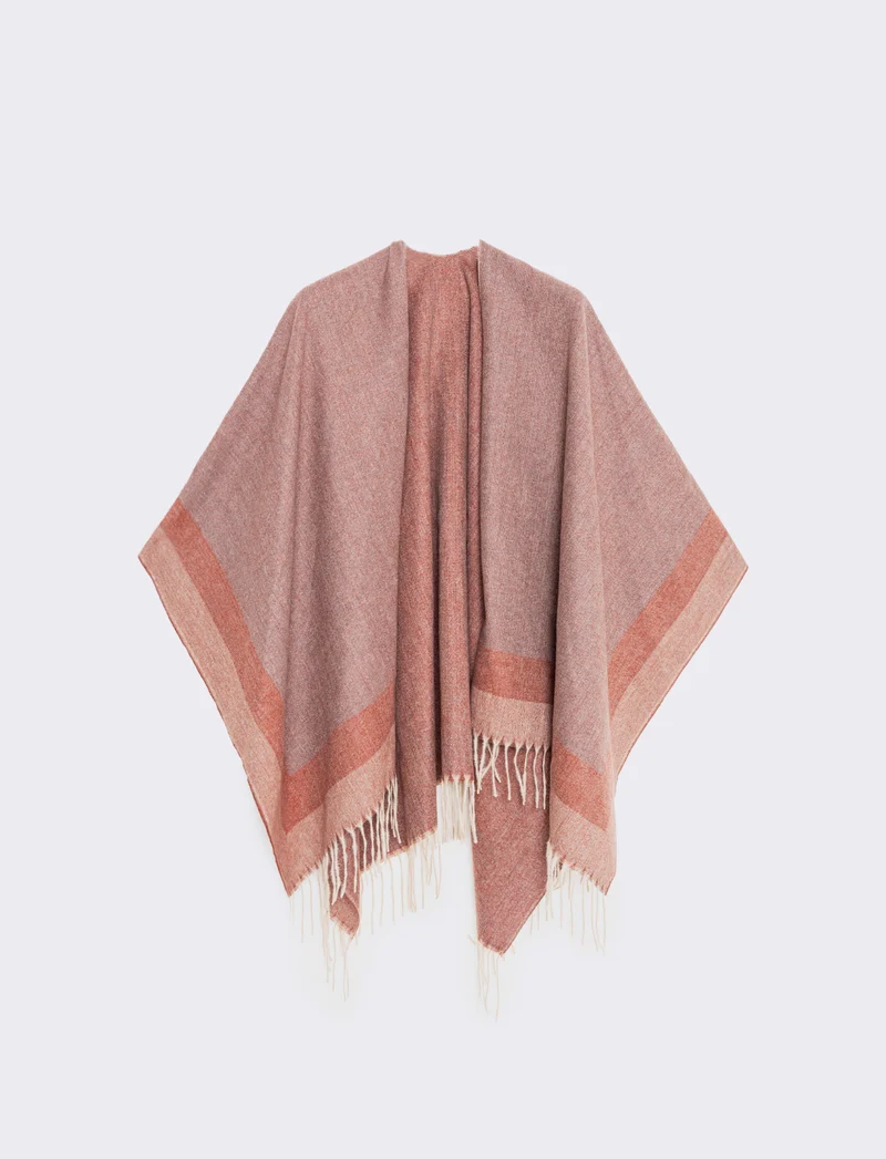 Mantella con frange eleganti - Beige