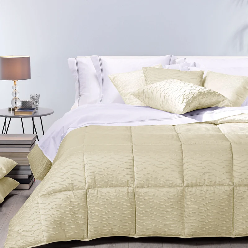 Trapunta in Raso Jacquard Silver Dreaming Tinta Unita