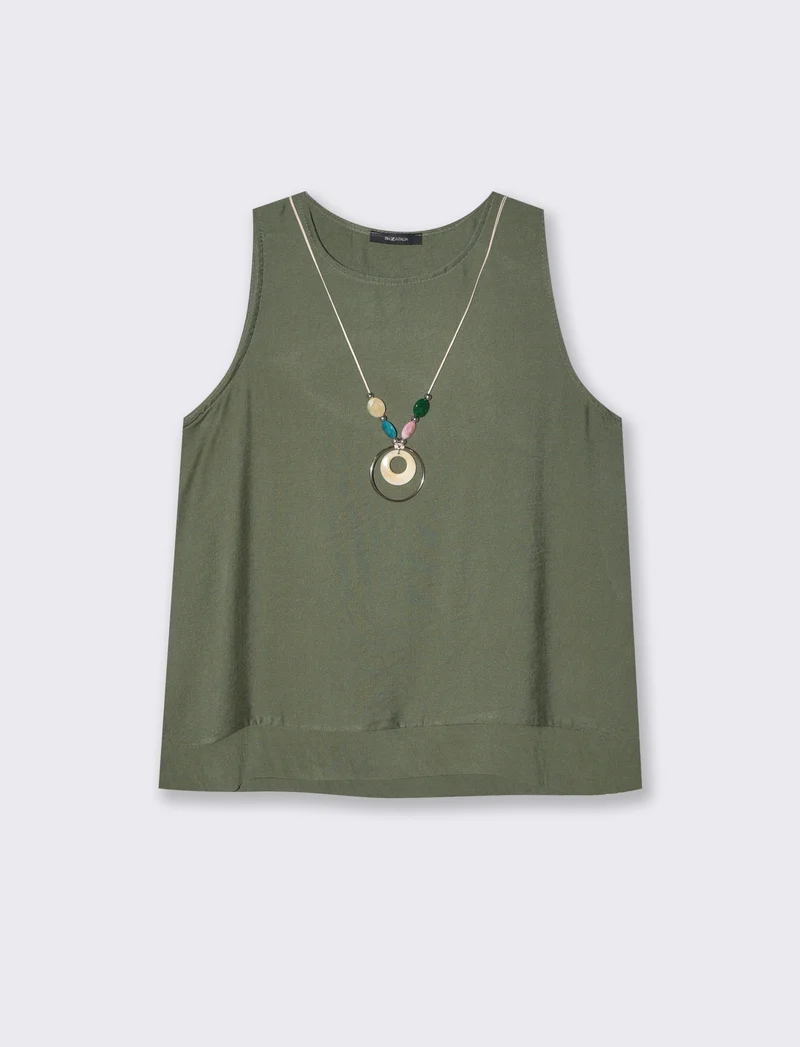 Casacca morbida giromanica con collana donna - Ve.milit.