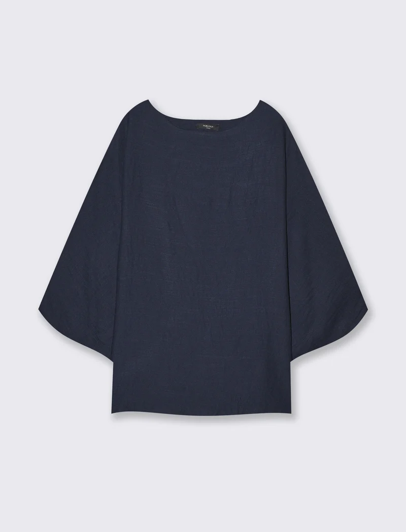 Maglia Manica a Tre Quarti Morbida - Blu