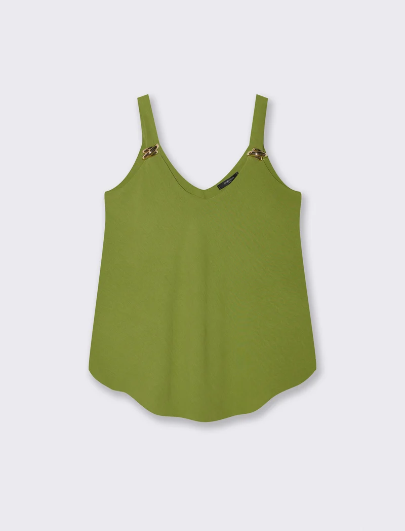 Abito corto con applicazioni sulle bretelle - Verde pistacchio