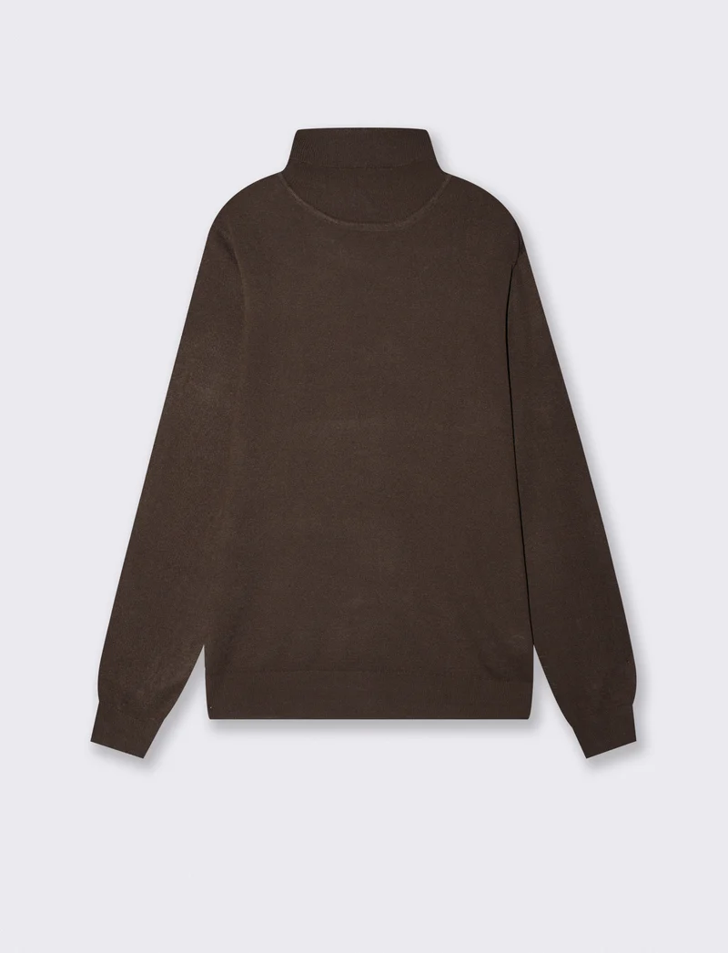 Maglia Collo Alto Regular Fit Basic - Moro
