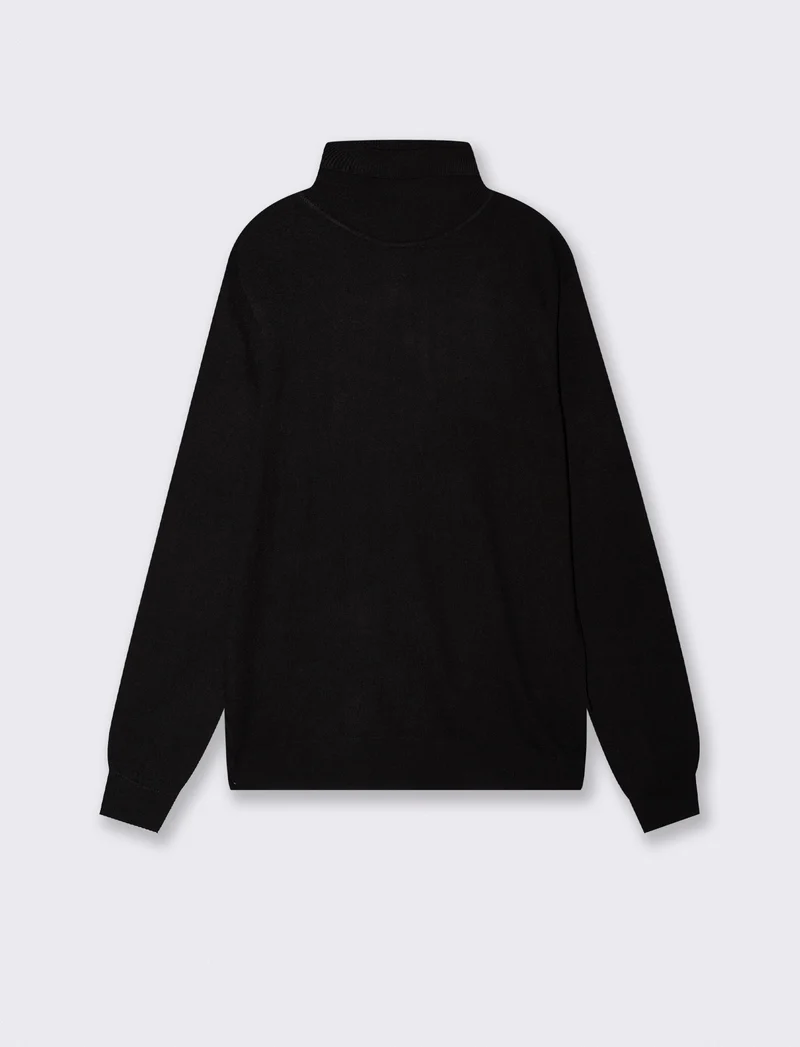 Maglia Collo Alto Regular Fit Basic - Nero