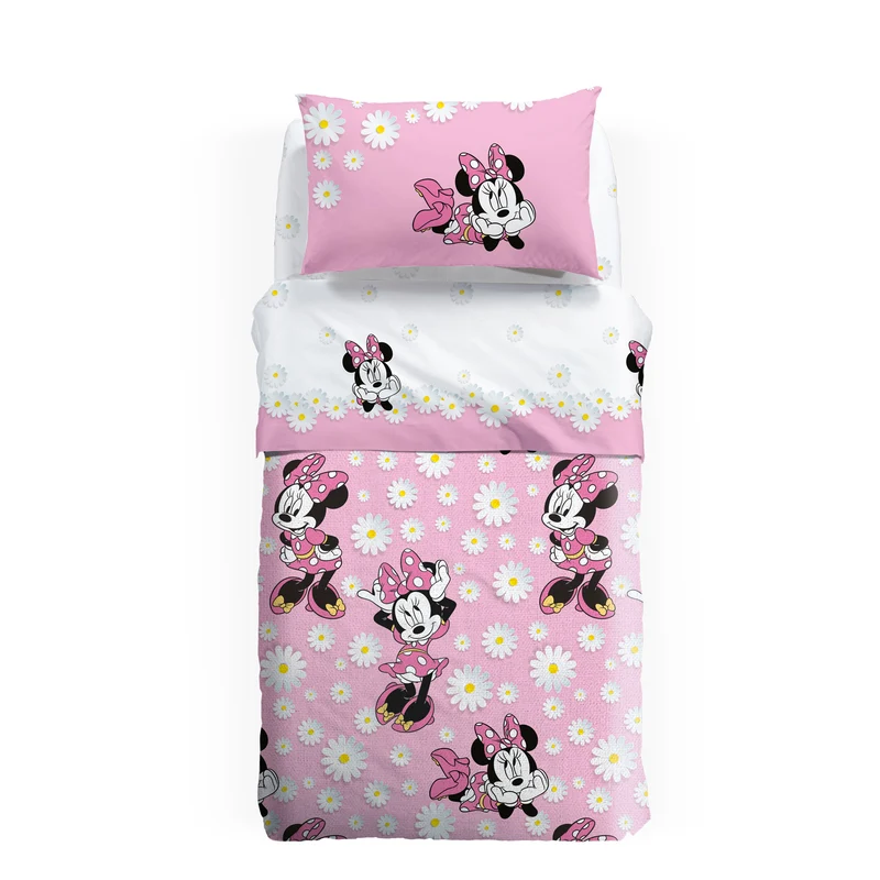 Copriletto non Trapuntato in Cotone Panama Minnie Margherite Cartoons Ragazzo