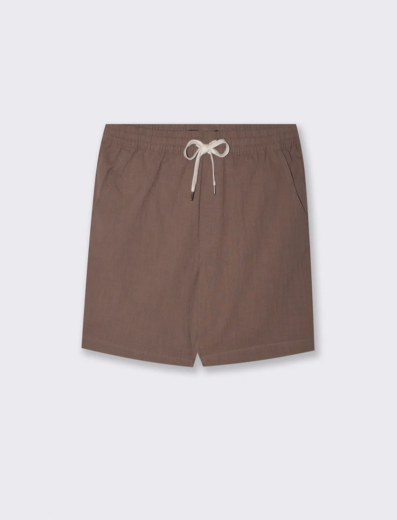 Bermuda Jacquard con Vita Jogger Relaxed - Grigio fango