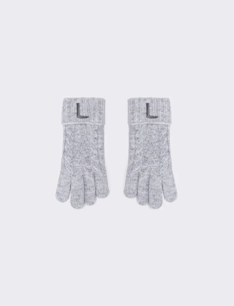 Guanti uomo maglia con lettera ricamata - Var 5