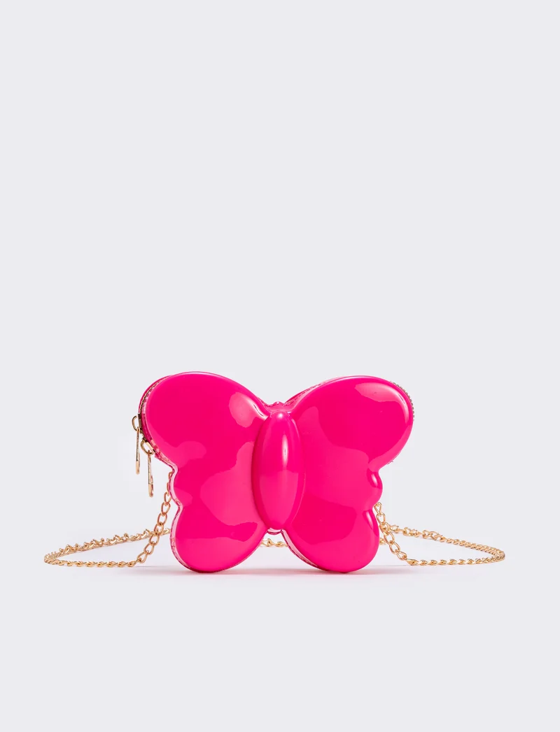 Borsetta farfallina glitter per bambina - Rosa