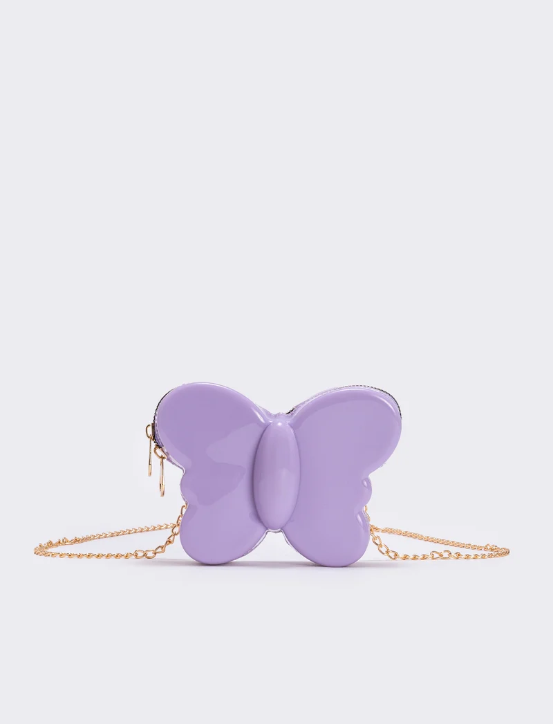 Borsetta farfallina glitter per bambina - Lilla