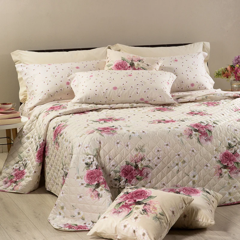 Copriletto Primaverile millefiori Bouquet in Cotone 60 gr/mq