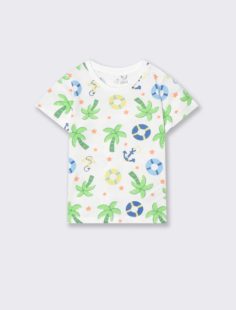 T shirt girocollo a fantasia casual - Fantasia