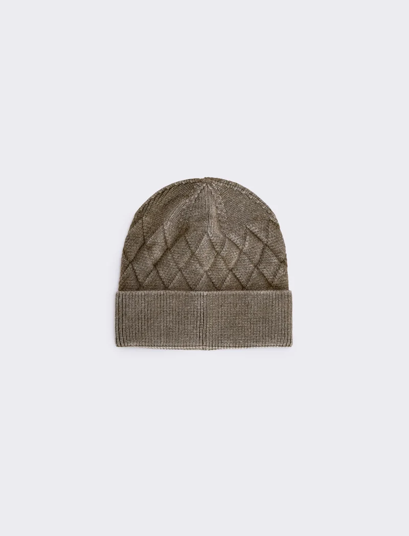 Cappello delavè stampa intreccio uomo - Verde