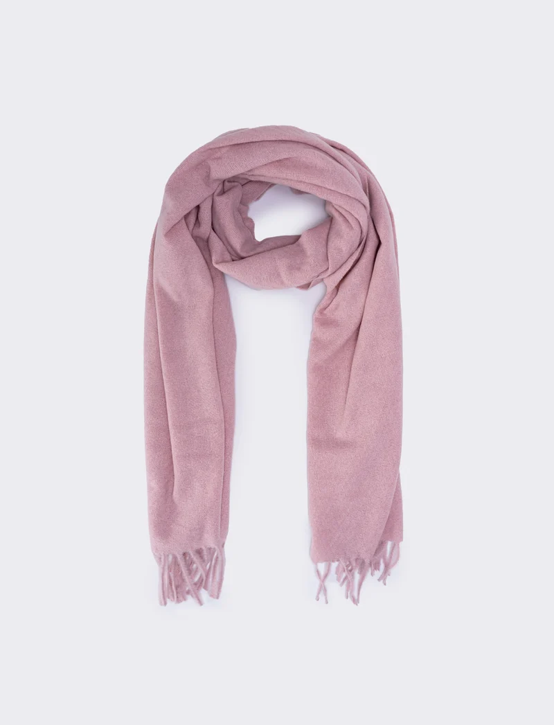 Sciarpa donna unito con frange - Rosa