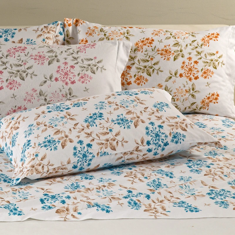Completo Lenzuola liberty Floreale in Flanella