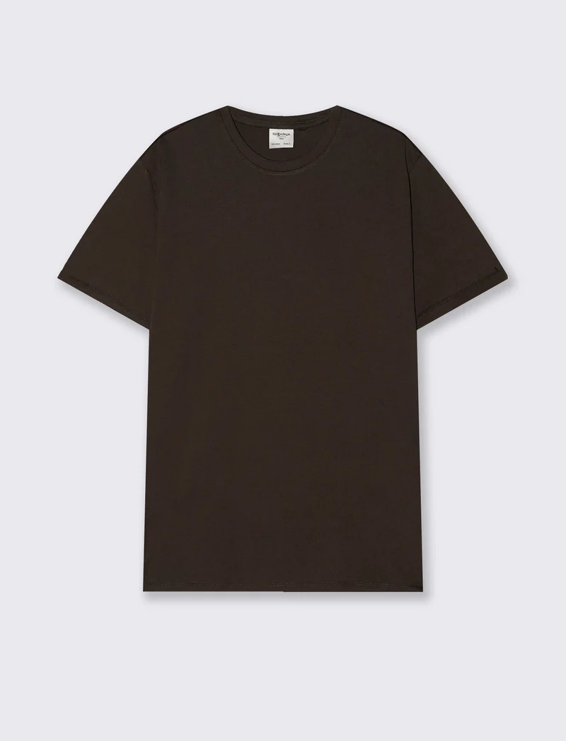 T-shirt Basic Cotone Premium Regular Fit - Moro