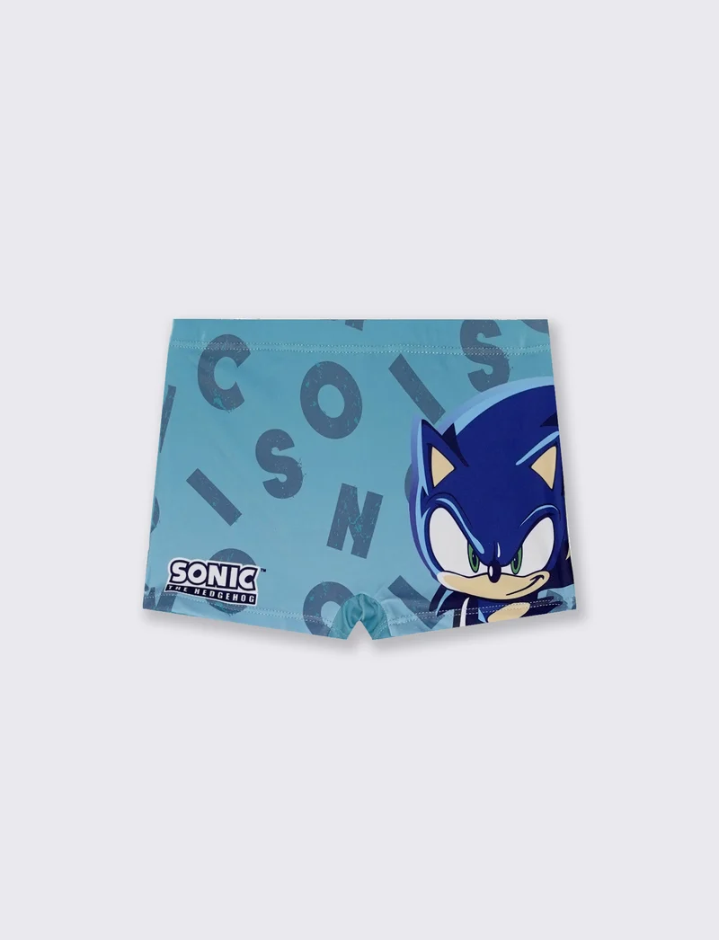 Costume boxer Sonic con stampa elastica - Turchese